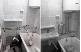 Пайка пластика в ванной комнате.
